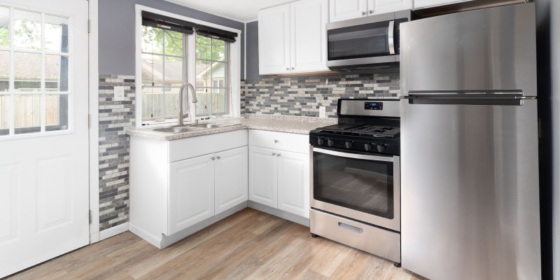 appliances in apartment kitchen