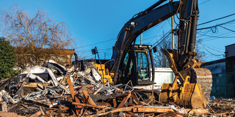 wood debris from demolition