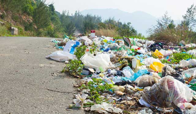 junk illegally dumped on side of the road