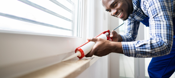 caulk drafty windows