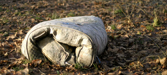 illegally dumped mattress