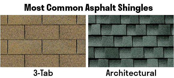 different types of asphalt shingles