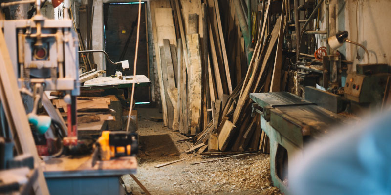 cluttered basement