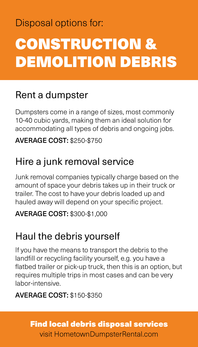 disposal options for C&D debris infographic