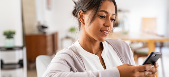 woman looking at phone