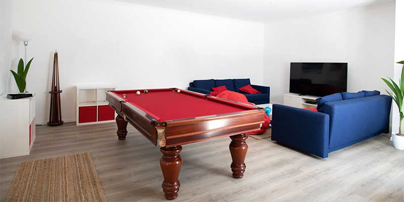 pool table in living room