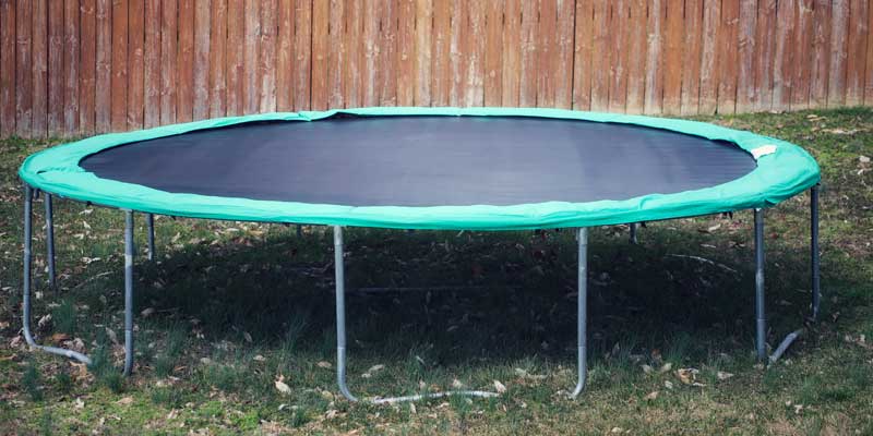 trampoline in backyard 