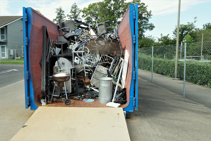 hauling truck truck full of junk and scrap metal