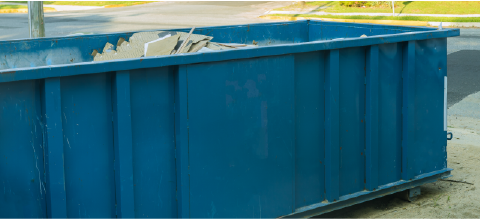 30 yard dumpster in driveway