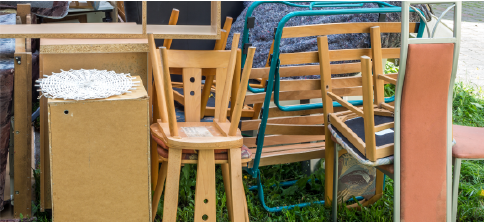 pile of furniture outside